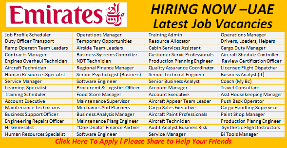 Emirates Group Careers & Jobs in UAE Emirates 2021