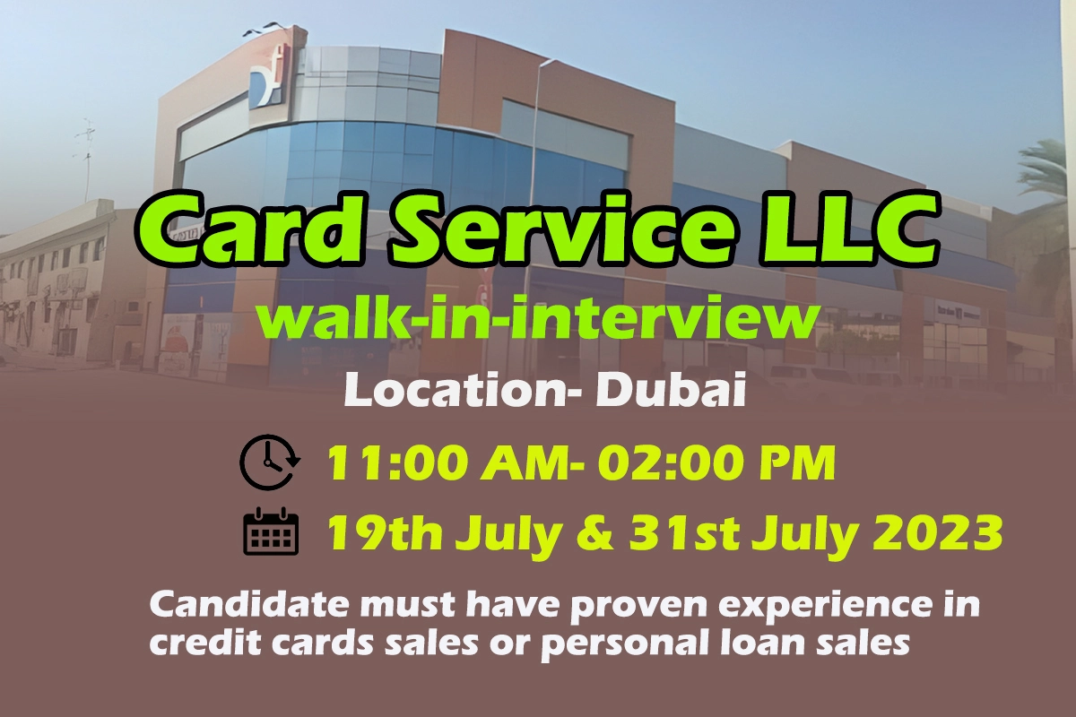 card service walk-in-interview