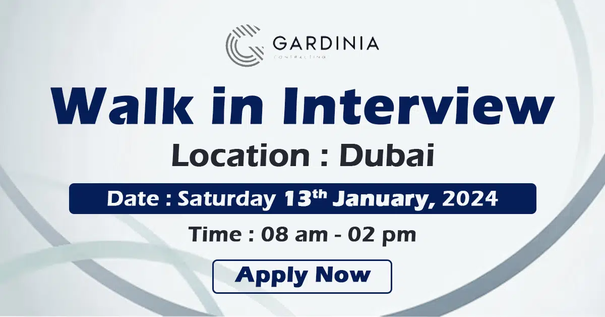 Gardinia Contracting Walk in Interview Dubai - Wedado