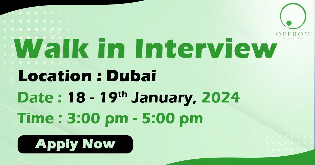 Operon Walk in Interview Dubai - Wedado