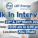 L&T Energy Walk in Interview in Abu Dhabi